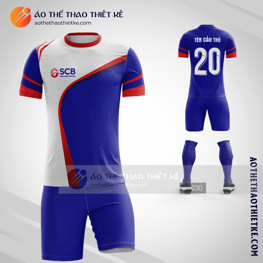 Mẫu áo bóng đá thiết kế Ngân Hàng Sài Gòn SCB V1340