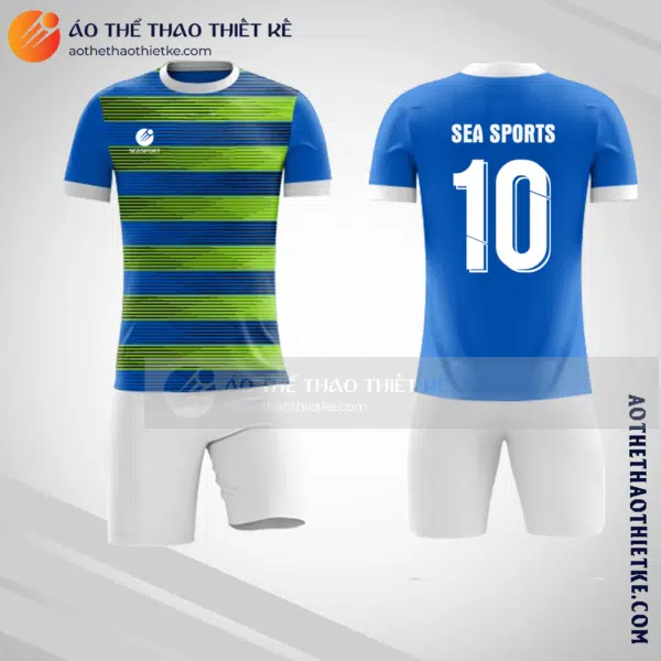 Mẫu áo bóng đá màu xanh chuối xanh nước biển V1391