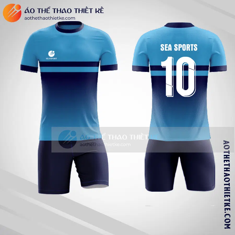 Mẫu áo bóng đá màu xanh nước biển V1383