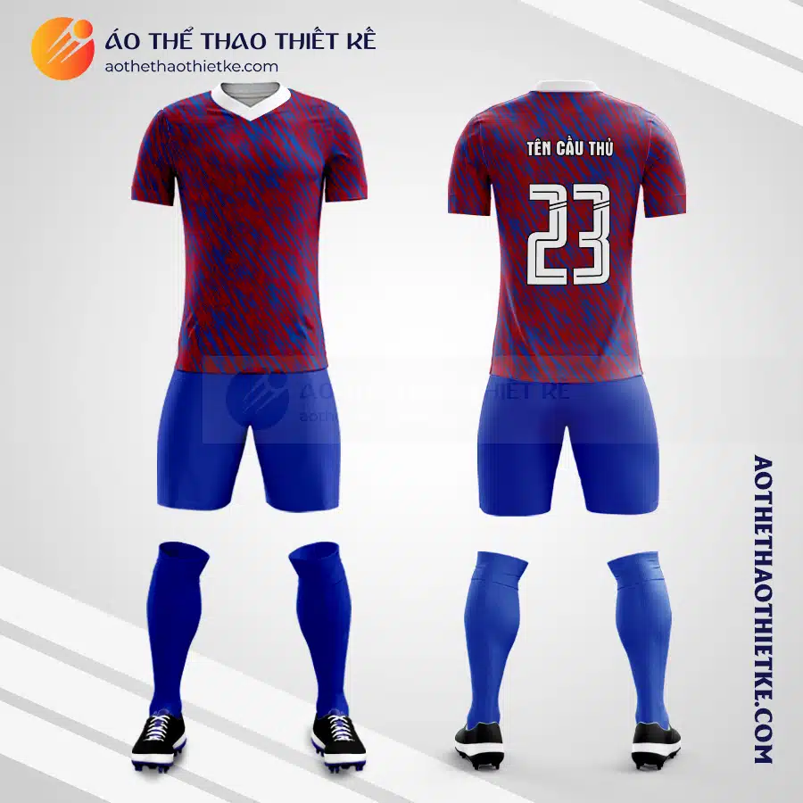 Áo bóng đá Câu lạc bộ BARCELONA 2019 tự thiết kế màu đen đỏ V1798
