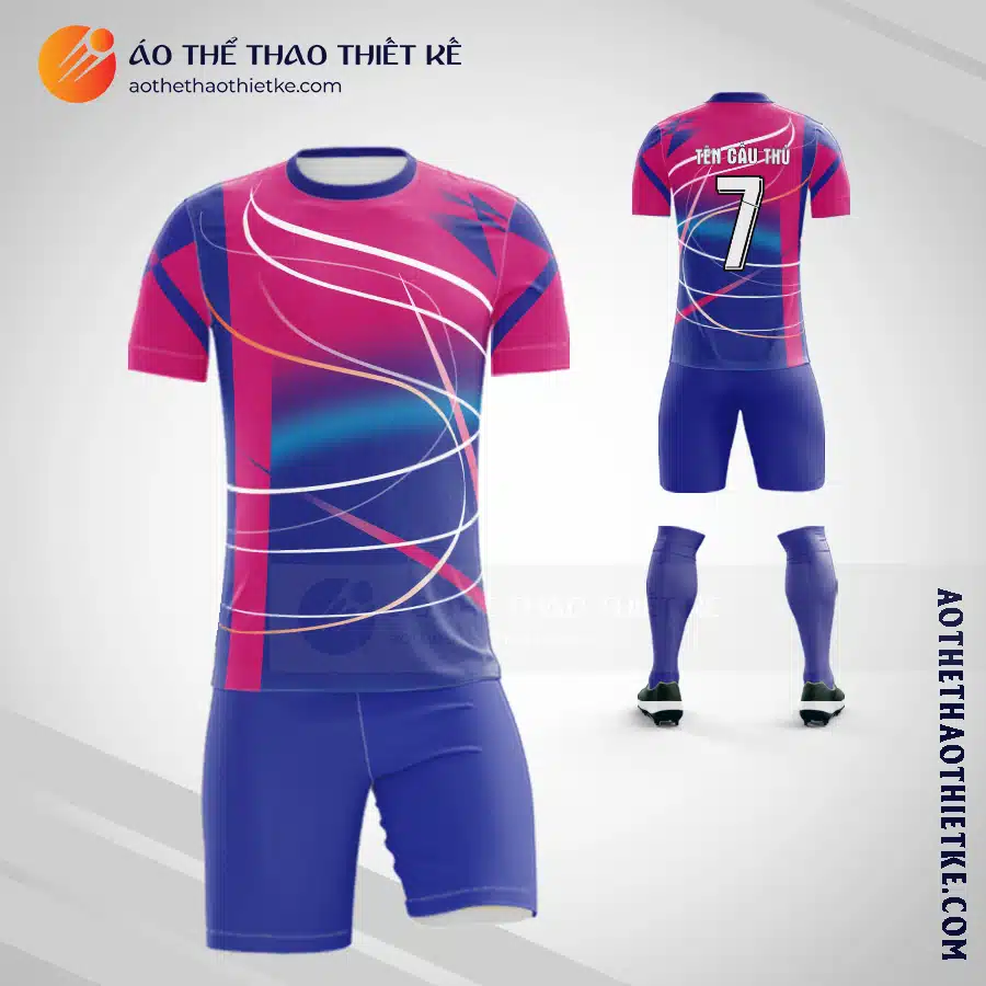 Áo bóng đá Câu lạc bộ bóng đá tự thiết kế màu hồng xanh V1848