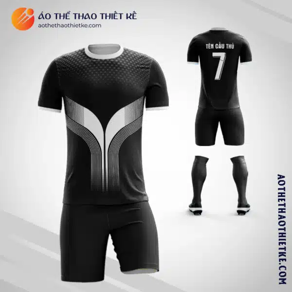 Mẫu Áo đấu Câu lạc bộ bóng đá tự thiết kế màu đen V1915