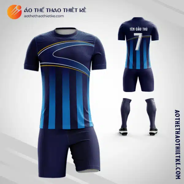Mẫu Áo đấu Câu lạc bộ bóng đá tự thiết kế màu xanh tím than V1914
