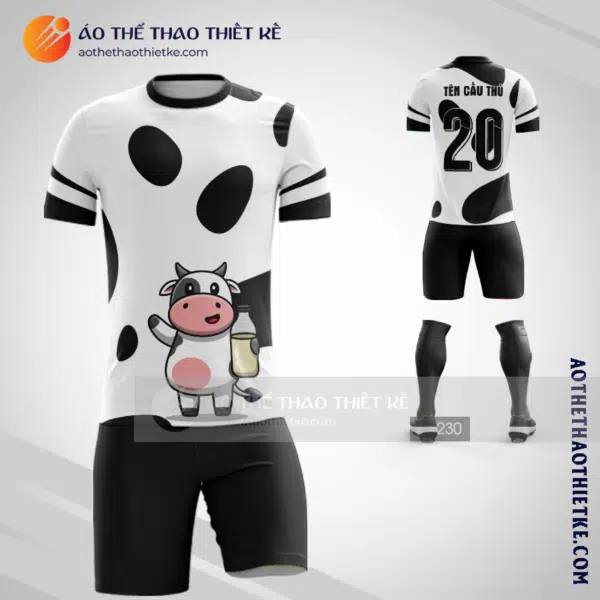 Mẫu áo bóng đá thiết kế bò sữa V1580