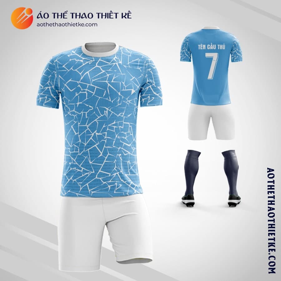 Mẫu áo đá banh Câu lạc bộ bóng đá Manchester City Home kit 2020 2021 tự thiết kế đẹp V2007