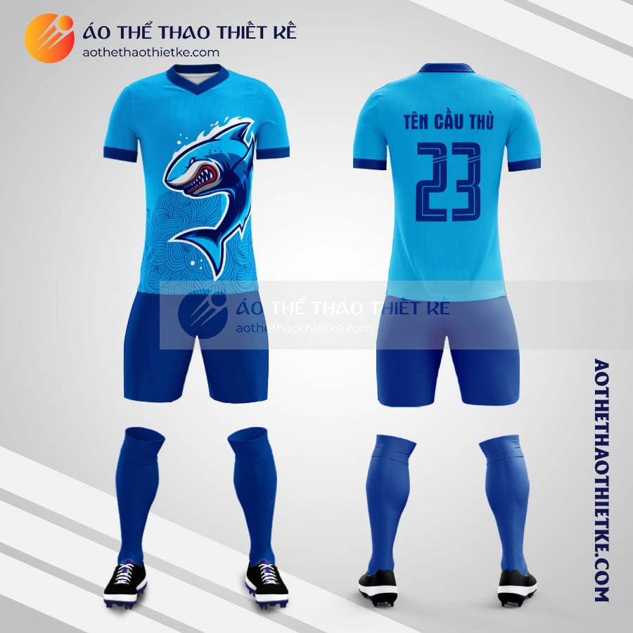 Mẫu áo bóng đá tự thiết kế hình cá mập V2108