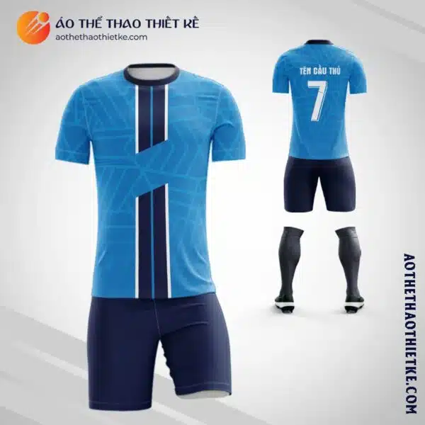 Mẫu áo đá Câu lạc bộ bóng đá tự thiết kế màu xanh dương V2114