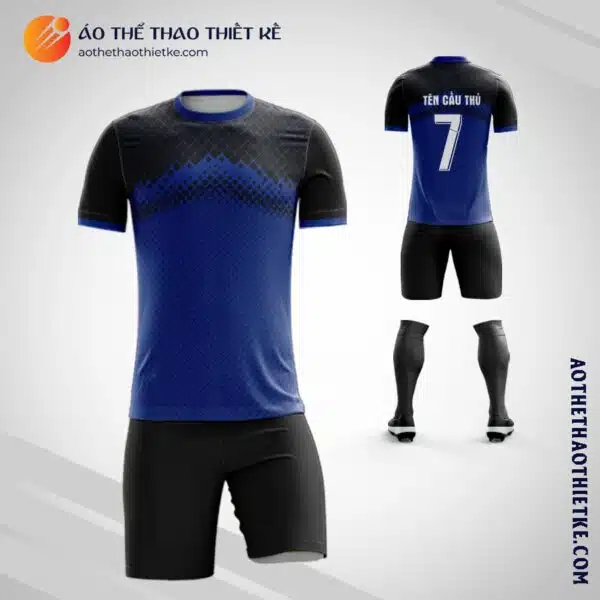 Mẫu áo đá Câu lạc bộ bóng đá tự thiết kế màu xanh tím than V2115
