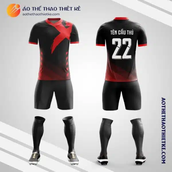 Mẫu áo bóng đá Câu lạc bộ bóng đá màu đỏ tự thiết kế V2229