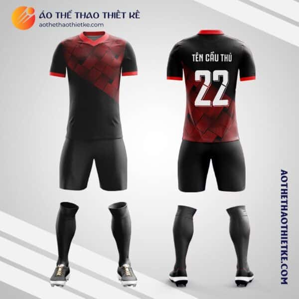 Mẫu áo bóng đá Câu lạc bộ màu đỏ đen tự thiết kế V2264