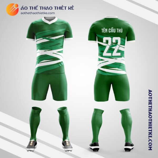 Mẫu áo bóng đá Câu lạc bộ màu xanh lá tự thiết kế V2265
