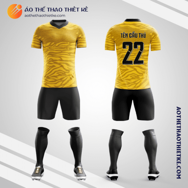 Mẫu áo bóng đá Sân bóng Bách Việt 1 màu vàng tự thiết kế V2696