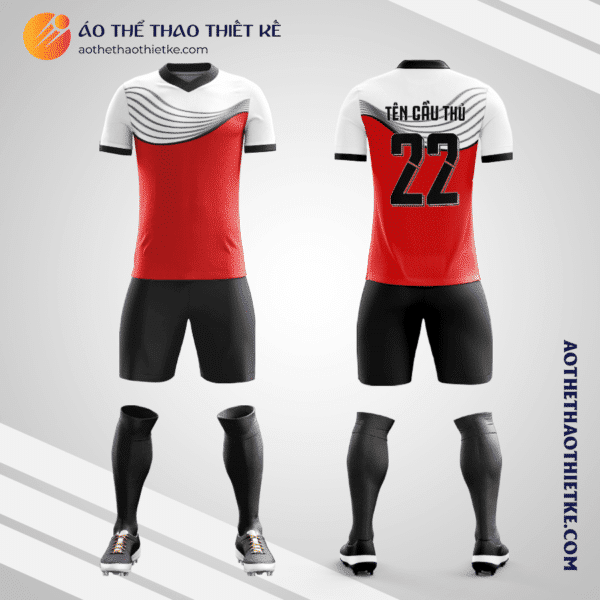 Mẫu áo bóng đá Sân bóng Chu Văn An màu đỏ tự thiết kế V2732
