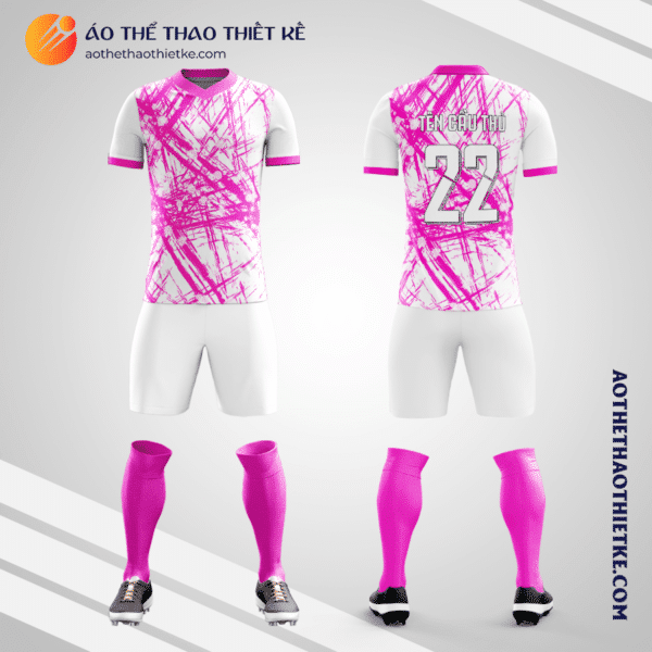 Mẫu áo bóng đá Sân bóng Hà Nội Viettel 1 màu hồng tự thiết kế V2674