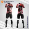 Mẫu áo bóng đá Sân bóng Hồng Hà màu đỏ đen tự thiết kế V2736