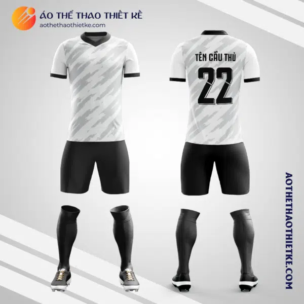 Mẫu áo bóng đá Sân bóng La Thành màu đen trắng tự thiết kế V2685