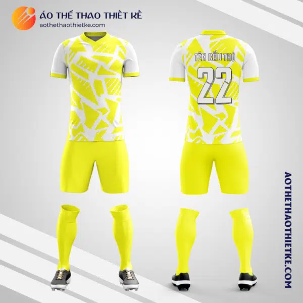 Mẫu áo bóng đá Sân bóng MIC màu vàng tự thiết kế V2676