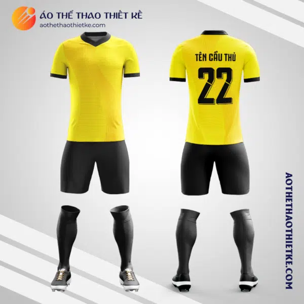 Mẫu áo bóng đá Sân bóng Minh Đức màu vàng tự thiết kế V2692