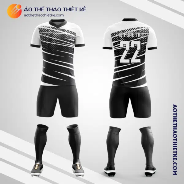 Mẫu áo bóng đá Sân bóng Nghĩa Dũng màu đen tự thiết kế V2739