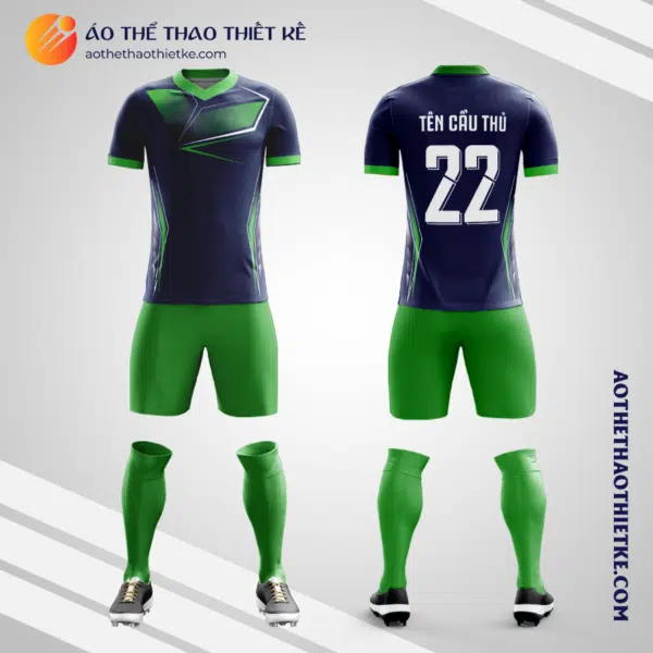 Mẫu áo bóng đá Sân bóng Nhất Sơn màu xanh tím than tự thiết kế V2709