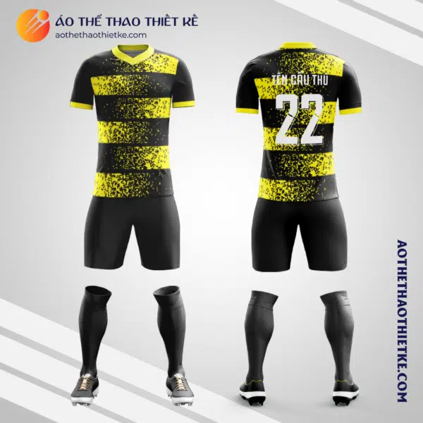 Mẫu áo bóng đá Sân bóng Phúc Xá màu vàng đen tự thiết kế V2738