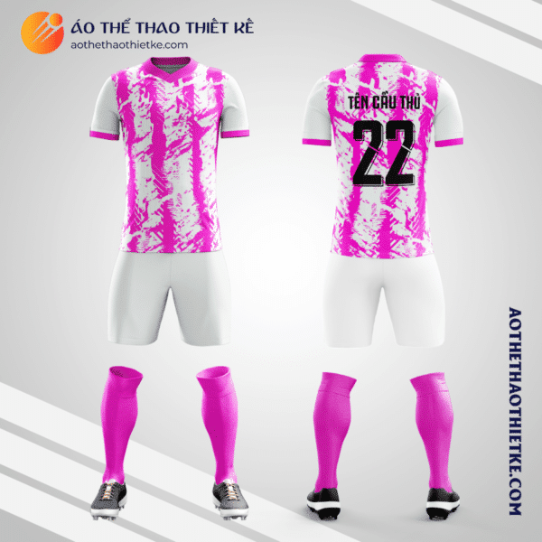 Mẫu áo bóng đá Sân bóng Sơn Trang 3 màu hồng tự thiết kế V2680