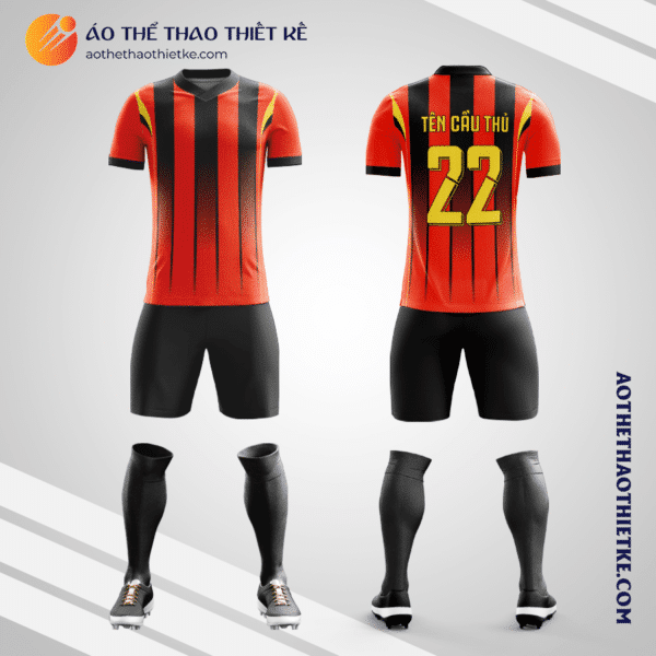 Mẫu áo bóng đá Sân bóng Tân Mai màu cam tự thiết kế V2717