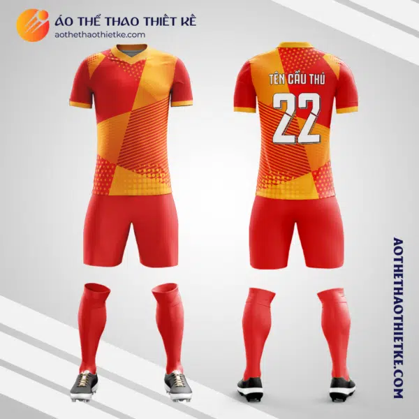Mẫu áo bóng đá Sân bóng Thành Đồng màu đỏ tự thiết kế V2689