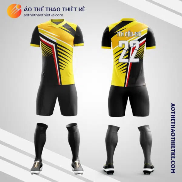 Mẫu áo bóng đá Sân bóng Trường An màu vàng đen tự thiết kế V2712