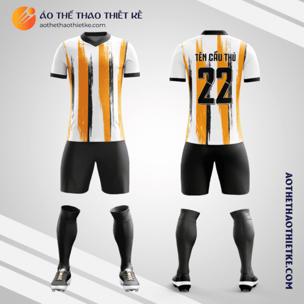 Mẫu áo bóng đá Sân bóng Viettel 2 màu cam tự thiết kế V2677