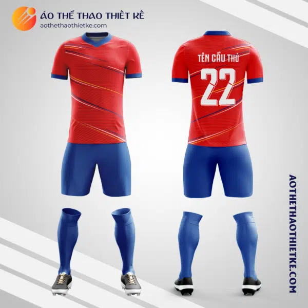 Mẫu áo bóng đá Sân bóng Yên Hòa màu đỏ tự thiết kế V2707