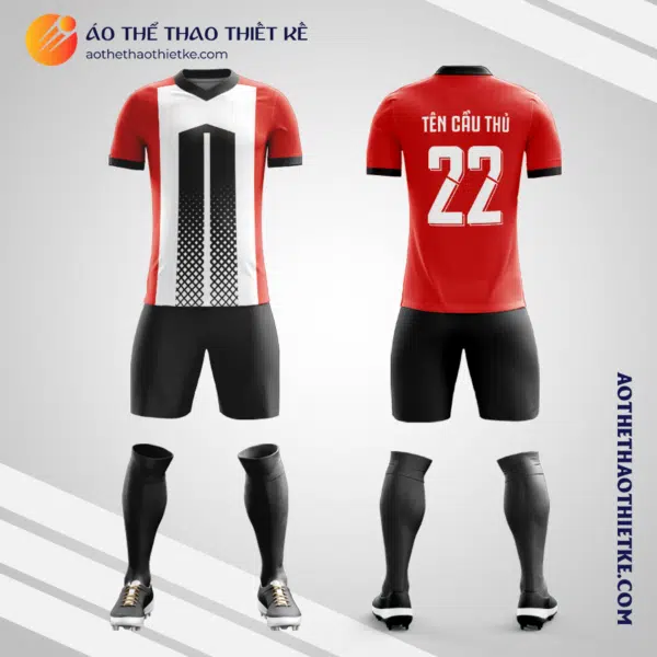 Mẫu áo bóng đá Sân bóng đá Trung Kính Hạ màu đỏ tự thiết kế V2705