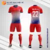 Mẫu áo bóng đá tháng 11 màu đỏ xanh tự thiết kế V2668