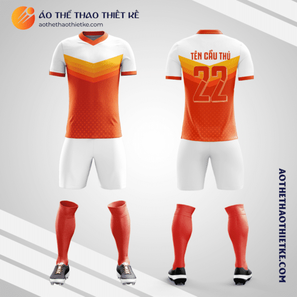 Mẫu áo bóng đá tháng 5 màu cam đẹp tự thiết kế V2661