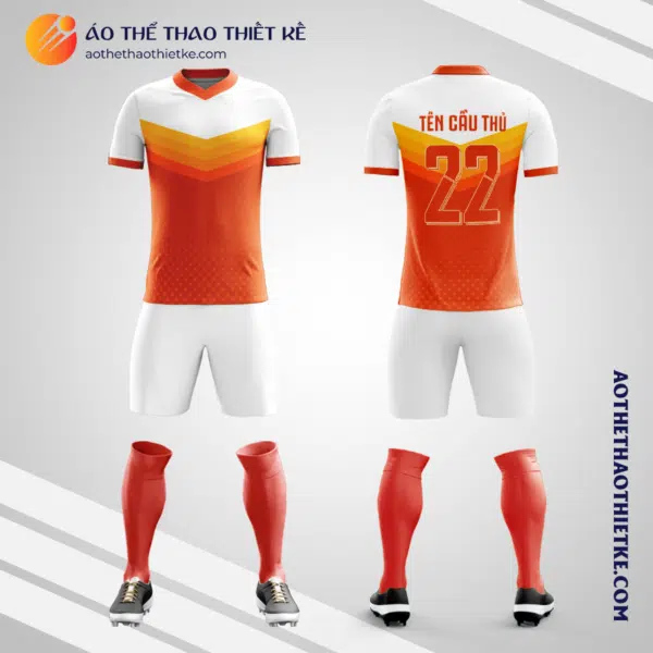 Mẫu áo bóng đá tháng 5 màu cam đẹp tự thiết kế V2661