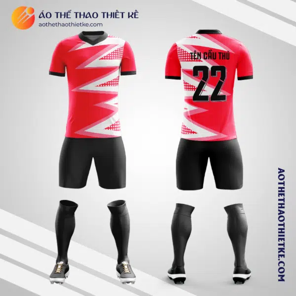 Mẫu áo bóng đá tháng 9 màu hồng tự thiết kế V2666