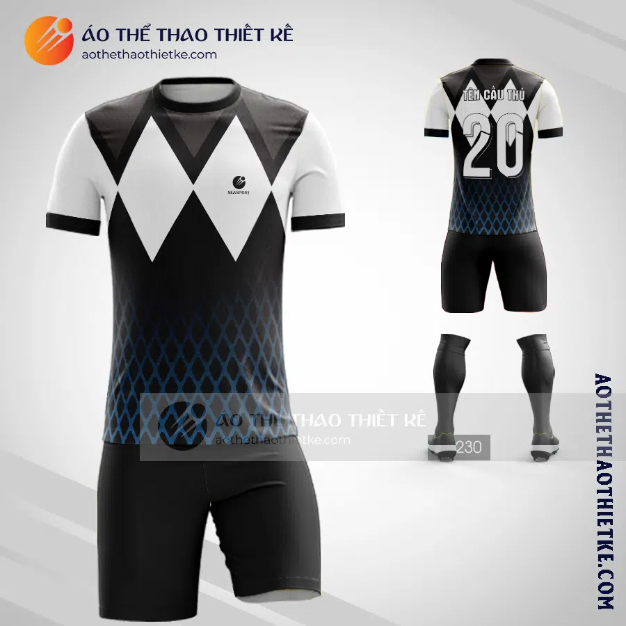 Mẫu may quần áo đá bóng Huyện Vụ Bản màu đen chất lượng nhất V2622