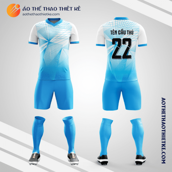 Mẫu áo bóng đá Sân Bóng Chế Lan Viên màu xanh tự thiết kế V2802