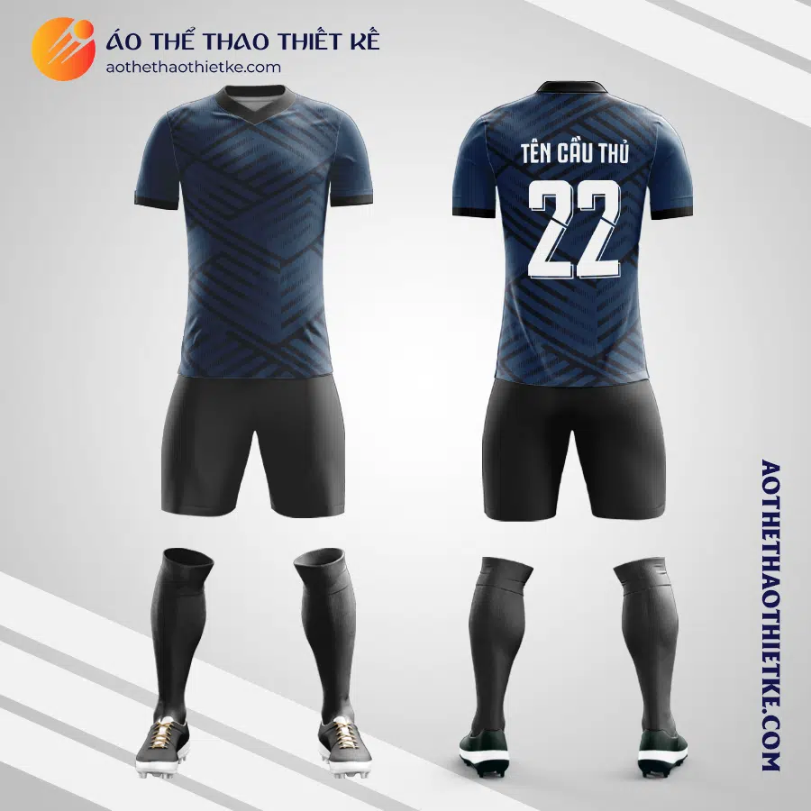 Mẫu áo bóng đá Sân bóng Lâm Thịnh quận 9 màu đen đen tự thiết kế V2794