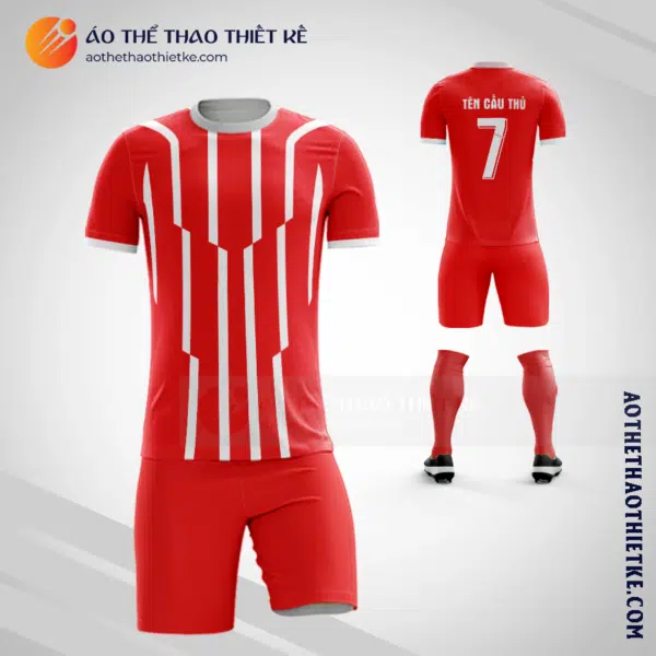 Mẫu áo bóng đá Sân bóng SSA Quận 2 màu đỏ tự thiết kế V2762