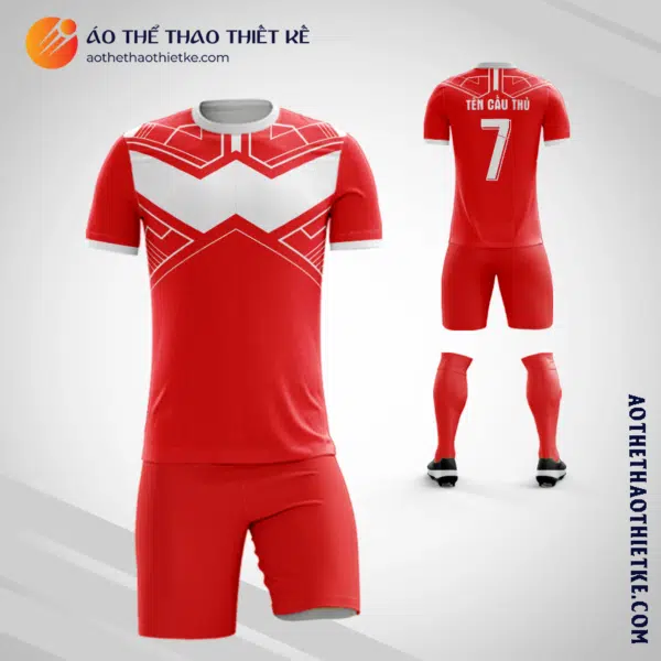 Mẫu áo bóng đá Sân bóng đá cỏ nhân tạo trường cao đẳng GTVT Đường Nguyễn Ảnh Thủ quận 12 màu đỏ tự thiết kế V2767