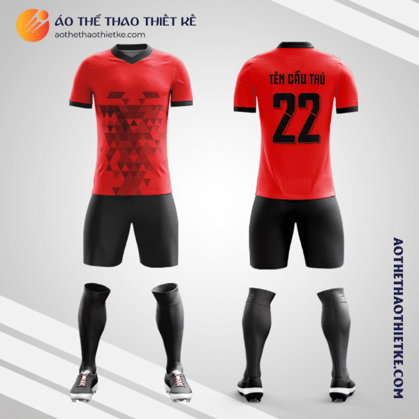 Mẫu quần áo đá bóng Đội tuyển Bóng đá Quốc gia Albania màu đỏ tự thiết kế V2832