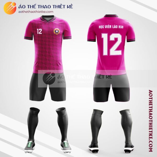 Mẫu quần áo bóng đá du học sinh Laos Army 2 màu hồng tự thiết kế V2848