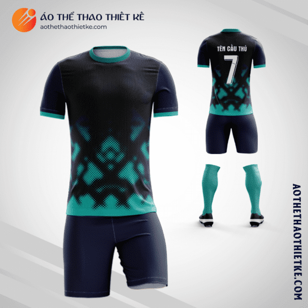 Mẫu áo bóng đá Câu lạc bộ Bóng đá Real Madrid 2022 màu xanh tím than tự thiết kế V2925