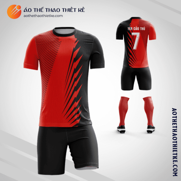 Mẫu áo bóng đá Sân bóng đá Chảo Lửa màu đỏ tự thiết kế V2957