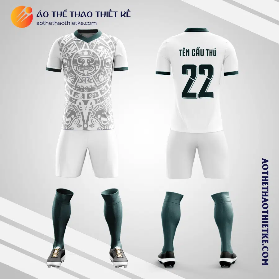 Mẫu đồ đá banh Đội tuyển Bóng đá Quốc gia Mexico màu trắng tự thiết kế V3007