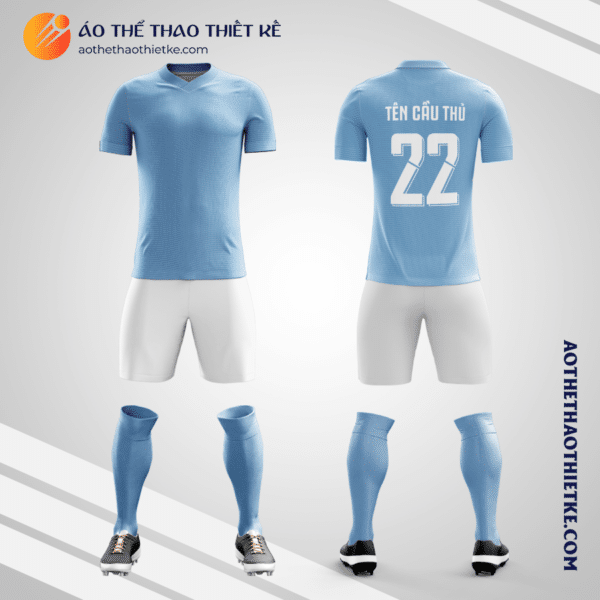 Mẫu đồ đá banh Câu lạc bộ bóng đá Manchester City 2021 màu da trời tự thiết kế V2869