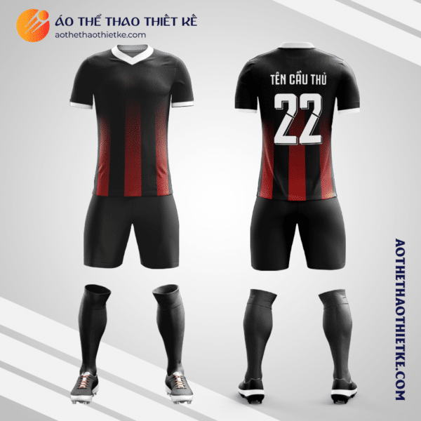 Mẫu đồ đá banh Câu lạc bộ bóng đá Milan 2022 màu đen tự thiết kế V2887