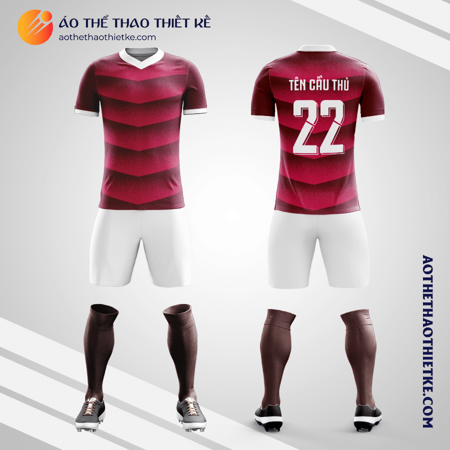 Mẫu đồ đá banh Câu lạc bộ bóng đá Real Sociedad 2022 màu hồng tự thiết kế V3043
