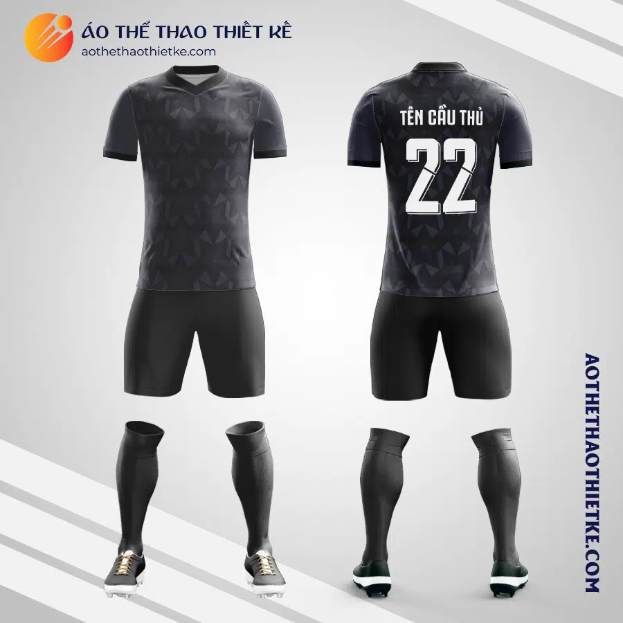 Mẫu đồ đá banh Câu lạc bộ bóng đá chuyên nghiệp CSKA Moskva màu đen tự thiết kế V2855
